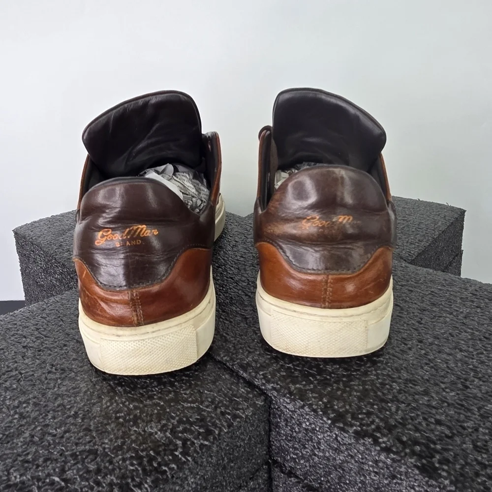 Good Man Brand Shoes Men's 12 Legend Low Top Sneaker Brown Leather Made in Italy